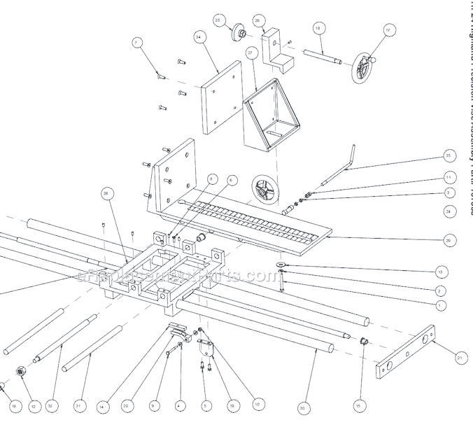 Page F Diagram and Parts List for HP24  Barranca Diamond Brick Saw